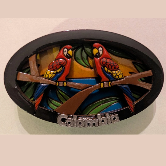 3D Colombian Refrigerator Magnet | Handmade Wood Fridge Decor Co025
