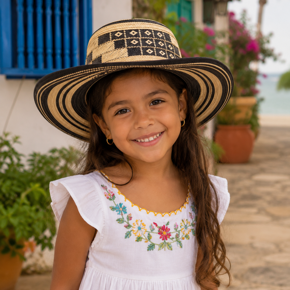 Colombian Sombrero Vueltiao for Kids – Handmade Traditional Hat for Boys & Girls | Cultural Artisan Gift