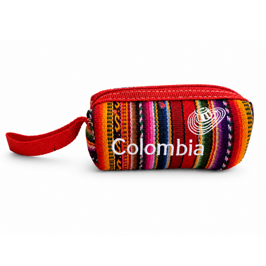 Handmade Colombian Textile Coin Pouch | Colorful Women’s Fabric Zipper Wallet, Latin Artisan Gift