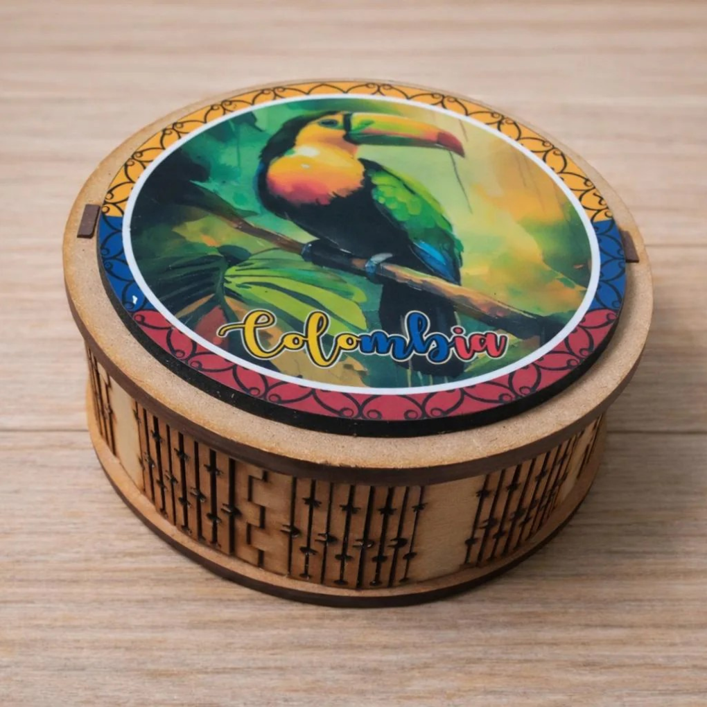 Colombian Coasters Set | Cultural Drink Coasters with Holder – Coffee Table Decor Gift