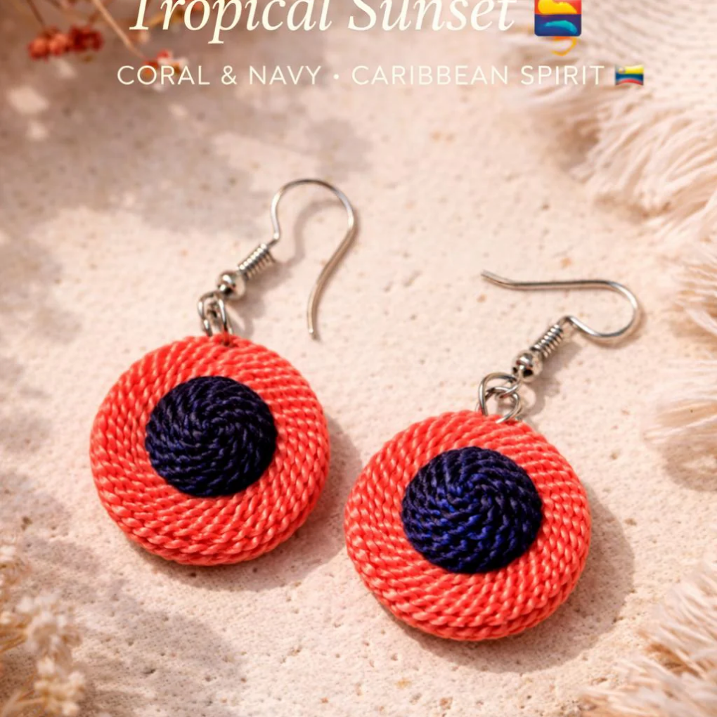 Colombian Handmade Earrings | Vueltiao Hat Inspired | Boho Statement Jewelry | Artisan Gift for Women
