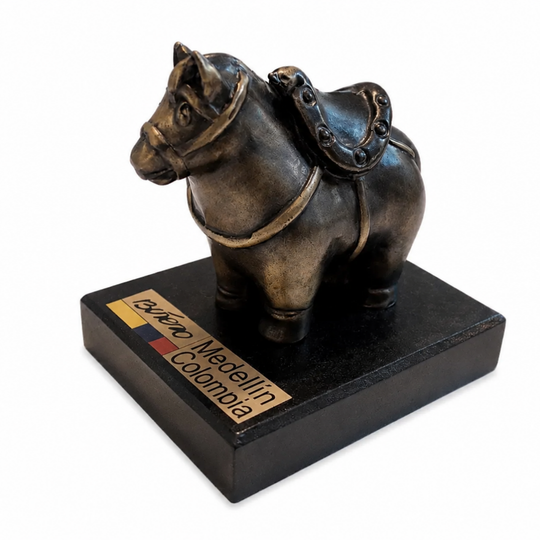 Handmade Botero-Style Mini Sculpture | Colombian Folk-Art Figurine on Wooden Base | Artisan Decorative Collectible