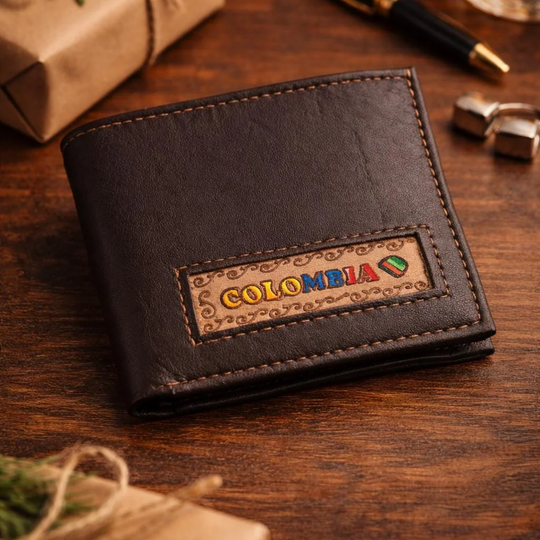 Colombian Leather Wallet for Men | Handmade Bifold | Unique Travel Souvenir | Artisan Gift for Him