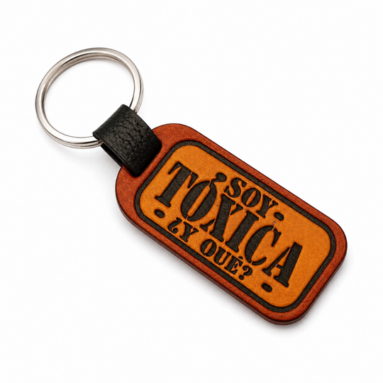 Handmade Colombian Leather Keychain – Funny Latin Phrases, Souvenir Gift