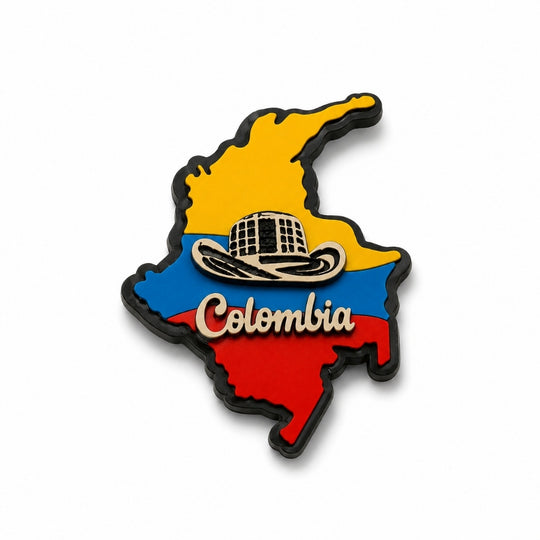 Handmade Colombia Map Fridge Magnet – Colombian Cultural Icon Collection