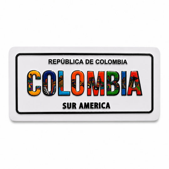 Mini Colombia License Plate Magnet 5×3 cm | República de Colombia Souvenir