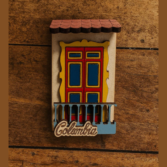 Handmade 3D Colombian Balcony Magnet | Salento Souvenir