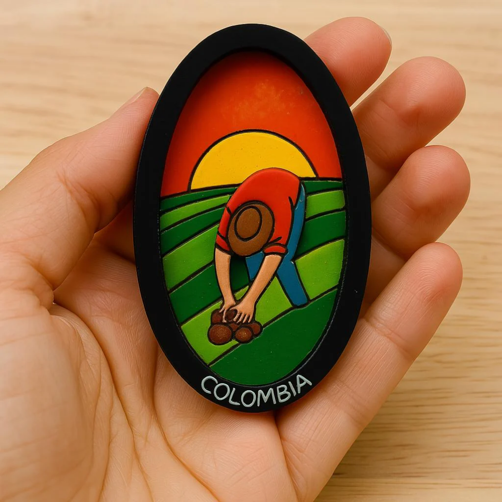 3D Colombian Refrigerator Magnet | Handmade Wood Fridge Decor Co025