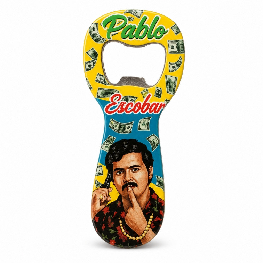 Handmade Pablo Escobar Art Bottle Opener – Colombian Bar Decor