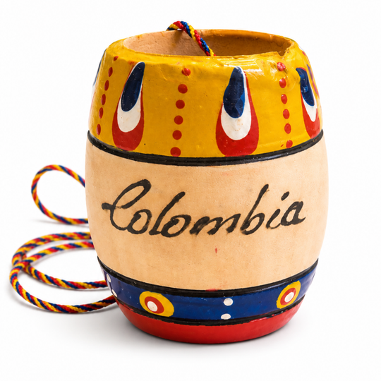 Handmade Colombian Wooden Shot Glass | Hand-Painted Bar Decor