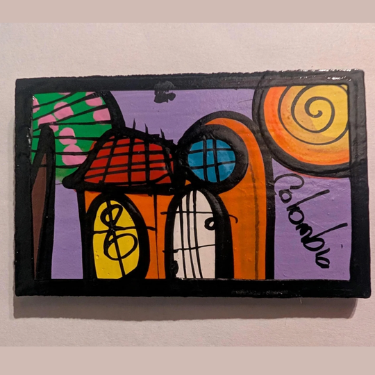Hand-Painted Colombian Landscape Fridge Magnet
