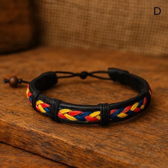Handmade Braided Leather Bracelet | Colombian Artisan Style, Adjustable Fit