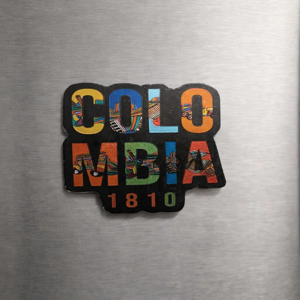 Colombia Reflective Magnet – Shiny Adhesive Fridge Magnet with Colombian Flag