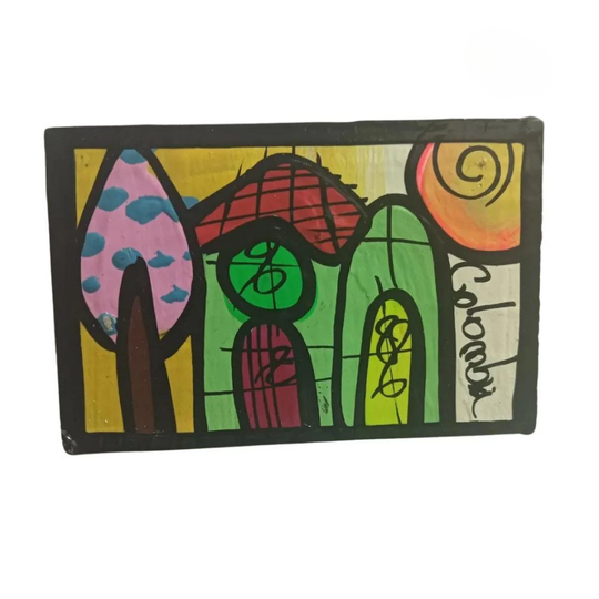 Handmade Colombian Landscape Fridge Magnet – Colorful Art Souvenir