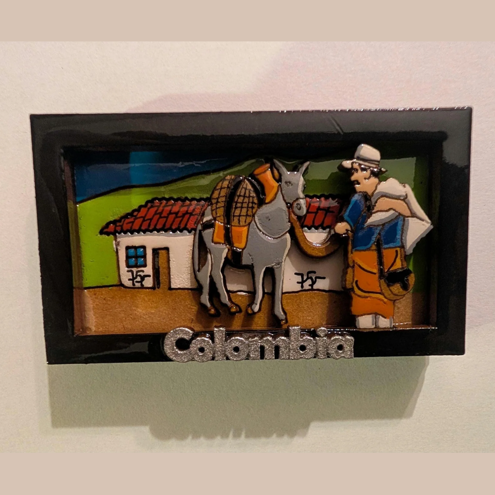 Handmade 3D Colombian Fridge Magnet – Folk Art Kitchen Decor