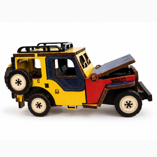 Large Handmade Colombian Willys Jeep Artisan Coffee Region Display Decor