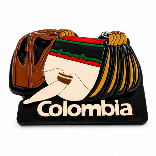 Colombia Hat &amp; Bag Magnet – MDF Fridge Magnet