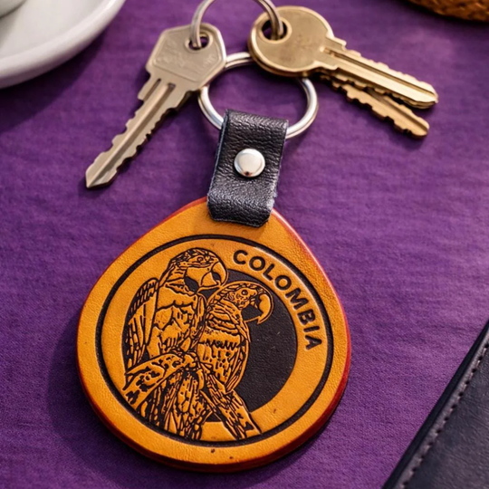 Colombia Map – Leather Keychain