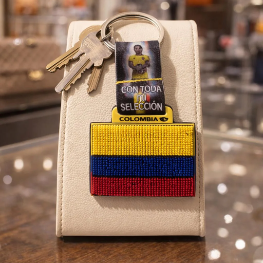 Colombian Flag Keychain – Rubber Souvenir with National Soccer Team Design