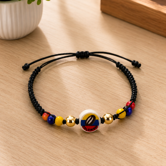 Handmade Colombian Charm Bracelet | Adjustable Friendship Bracelet | Colombia Symbol Collection