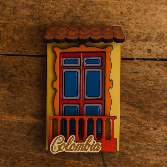 Handmade 3D Colombian Balcony Magnet | Salento Souvenir