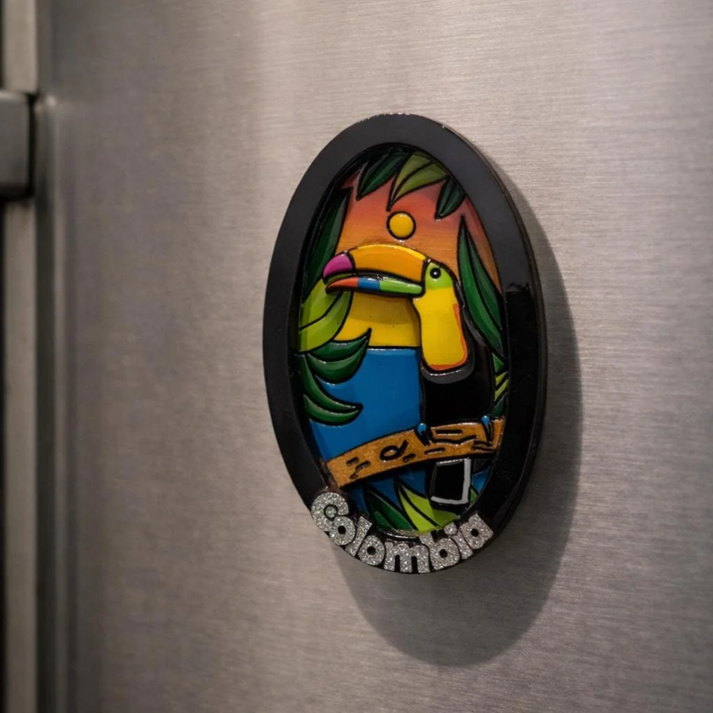 3D Colombian Refrigerator Magnet | Handmade Wood Fridge Decor Co025