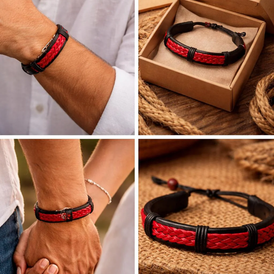 Handmade Braided Leather Bracelet | Colombian Artisan Style, Adjustable Fit