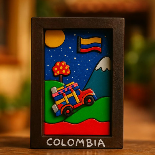 Handmade 3D Colombian Fridge Magnet – Folk Art Kitchen Decor