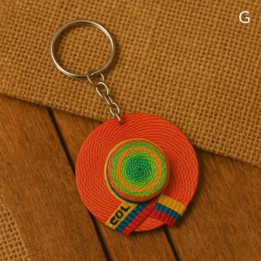 Handmade Sombrero Vueltiao Keychain – Colombian Pride Accessory