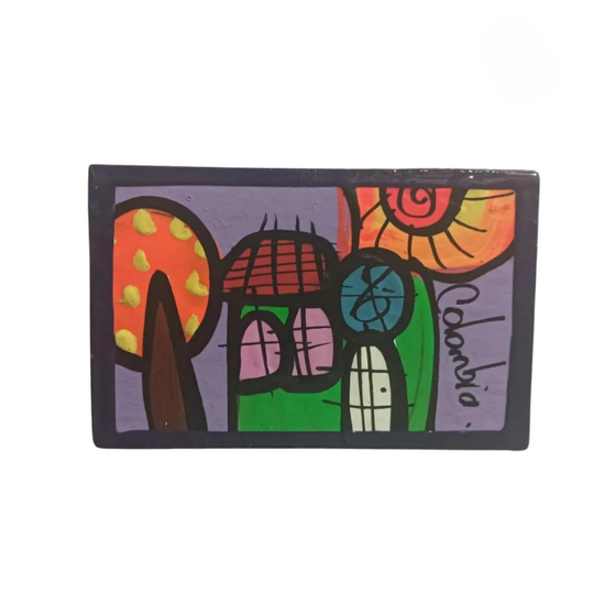 Handmade Colombian Landscape Fridge Magnet – Colorful Art Souvenir