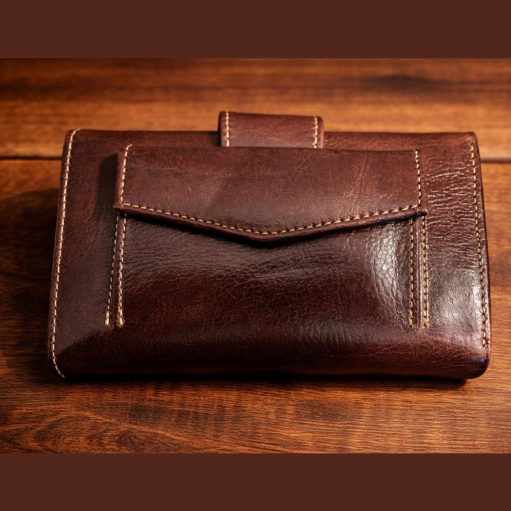 Handmade Leather Mola Checkbook Wallet