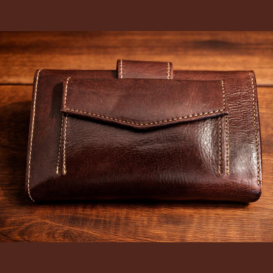 Handmade Leather Mola Checkbook Wallet