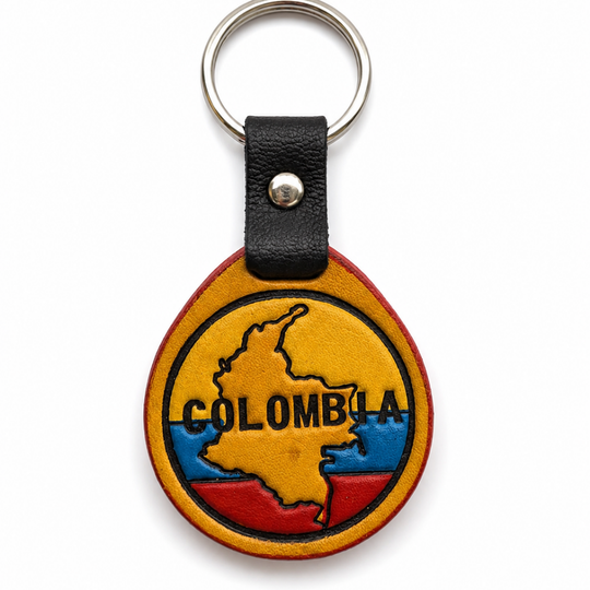 Colombia Map – Leather Keychain