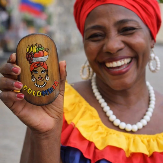 Coconut Shell Colombia Magnet – Handmade Natural Fridge Magnet