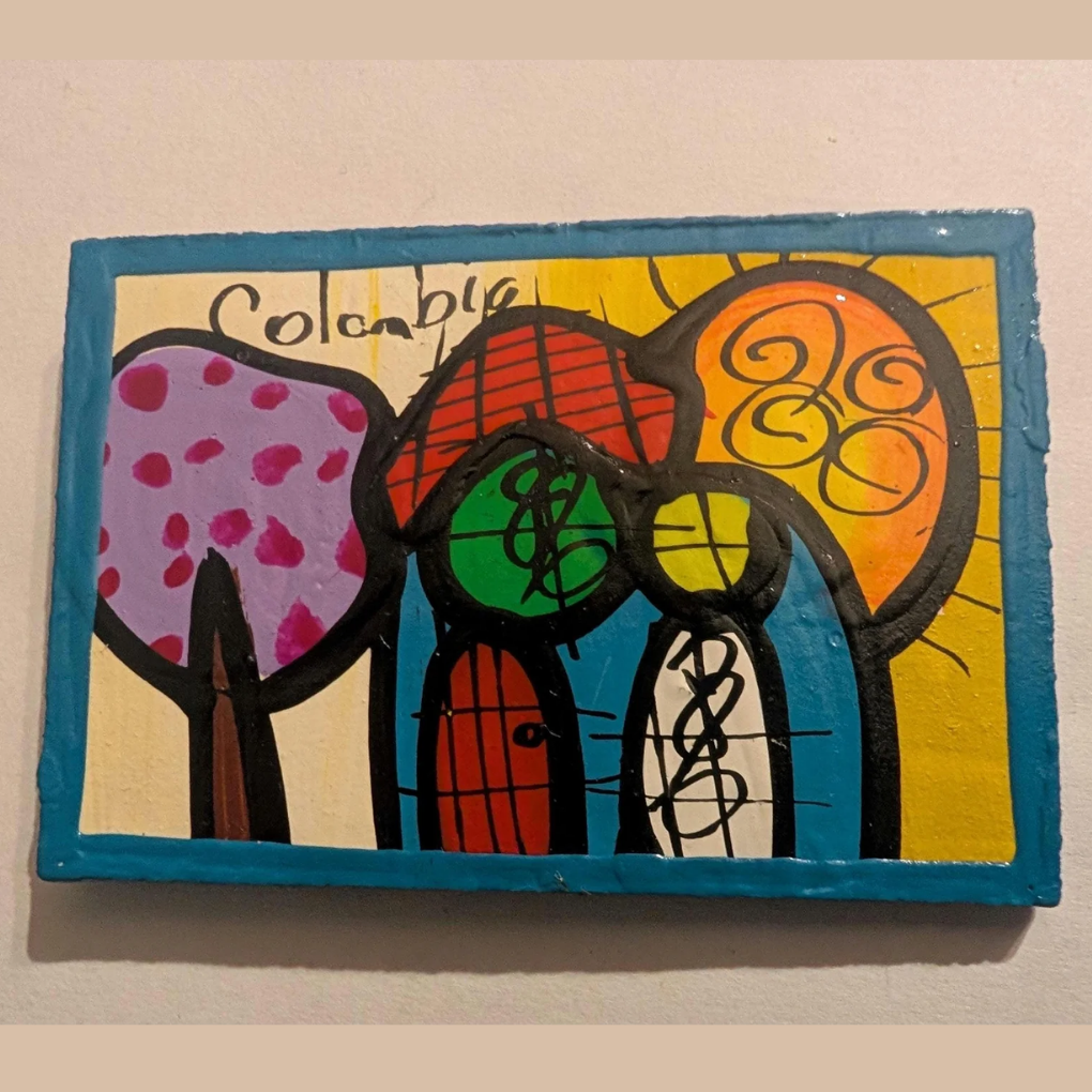 Hand-Painted Colombian Landscape Fridge Magnet