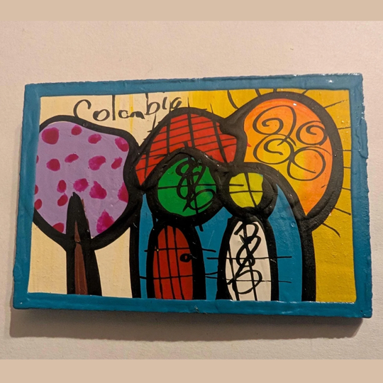 Hand-Painted Colombian Landscape Fridge Magnet
