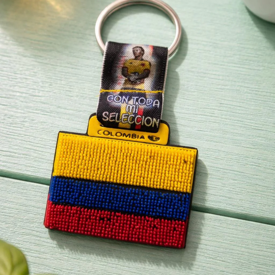 Colombian Flag Keychain – Rubber Souvenir with National Soccer Team Design