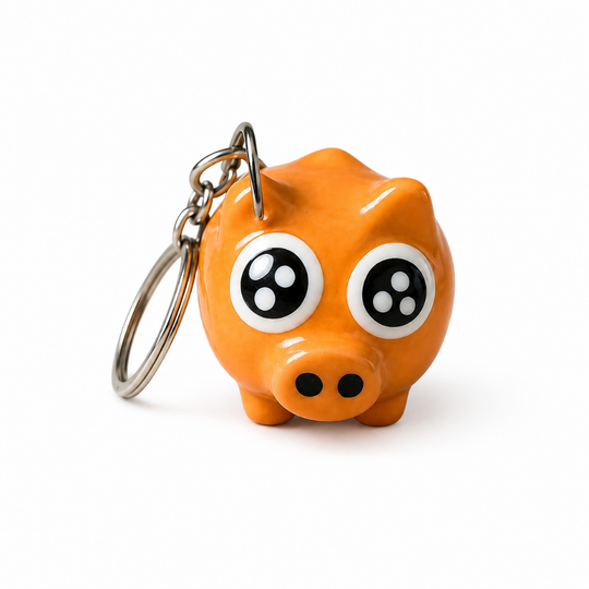 Handmade Ceramic Pig Keychain – Colombian Souvenir Gift