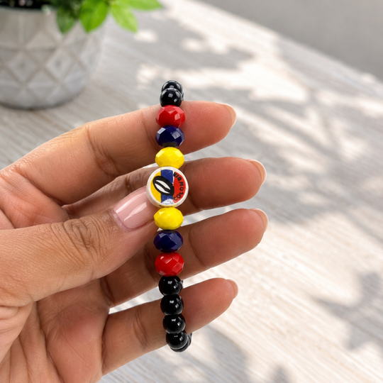 Handmade Colombian Vueltiao Hat Bracelet | Adjustable Colombia Flag Bracelet | Artisan Souvenir Gift