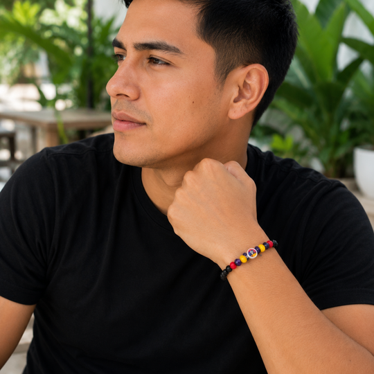 Handmade Colombian Vueltiao Hat Bracelet | Adjustable Colombia Flag Bracelet | Artisan Souvenir Gift