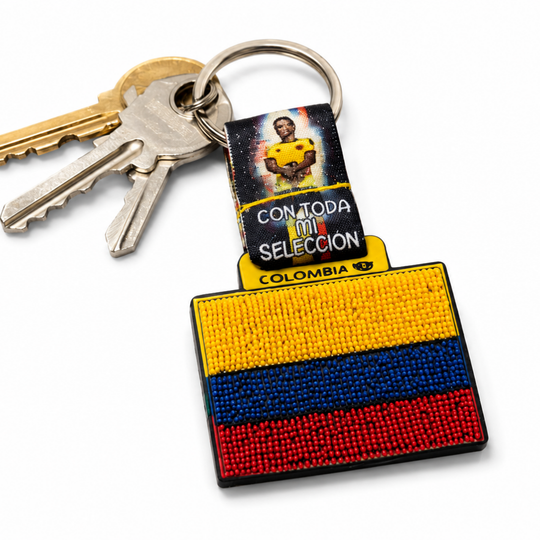 Colombian Flag Keychain – Rubber Souvenir with National Soccer Team Design