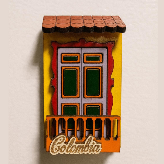 Handmade 3D Colombian Balcony Magnet | Salento Souvenir
