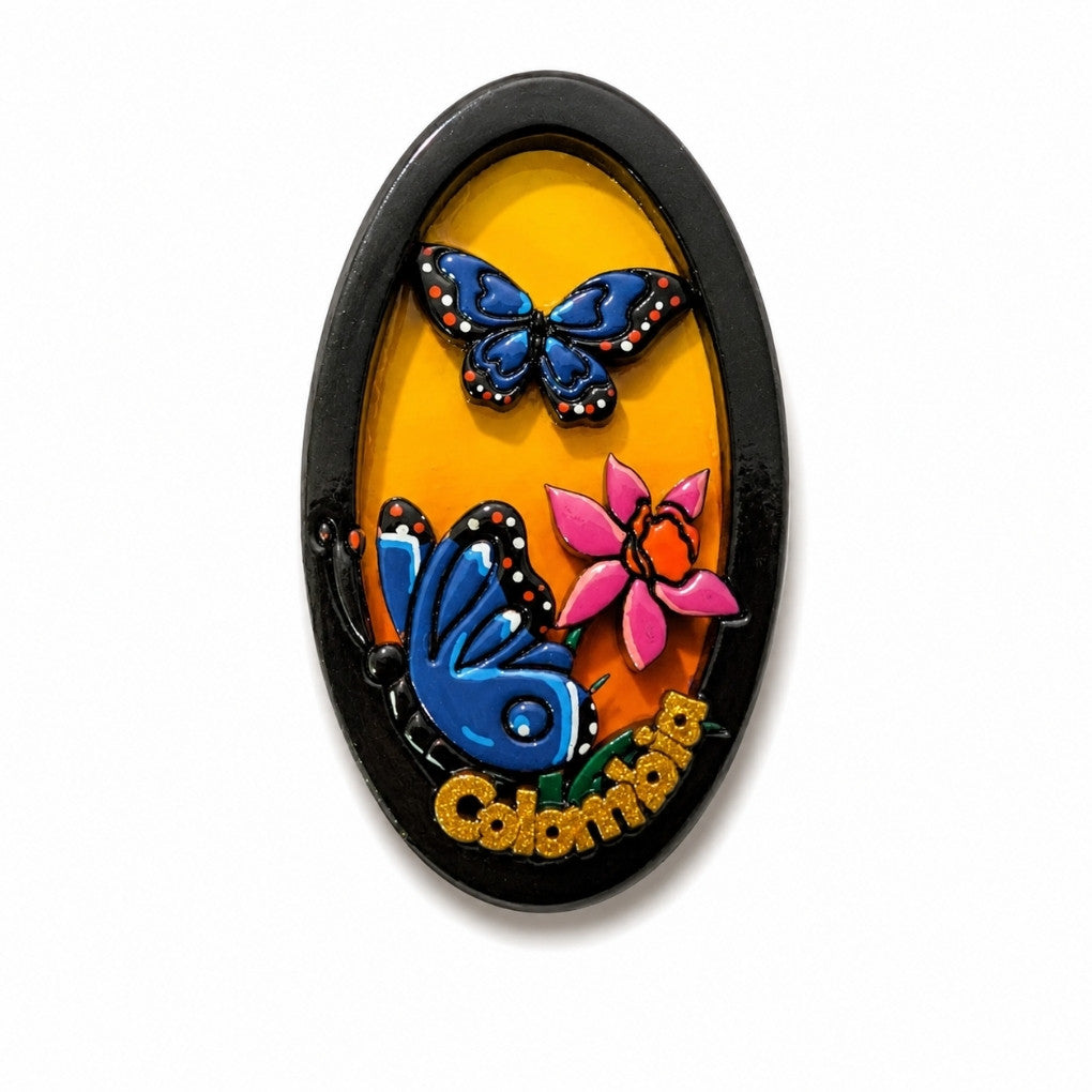 3D Colombian Refrigerator Magnet | Handmade Wood Fridge Decor Co024