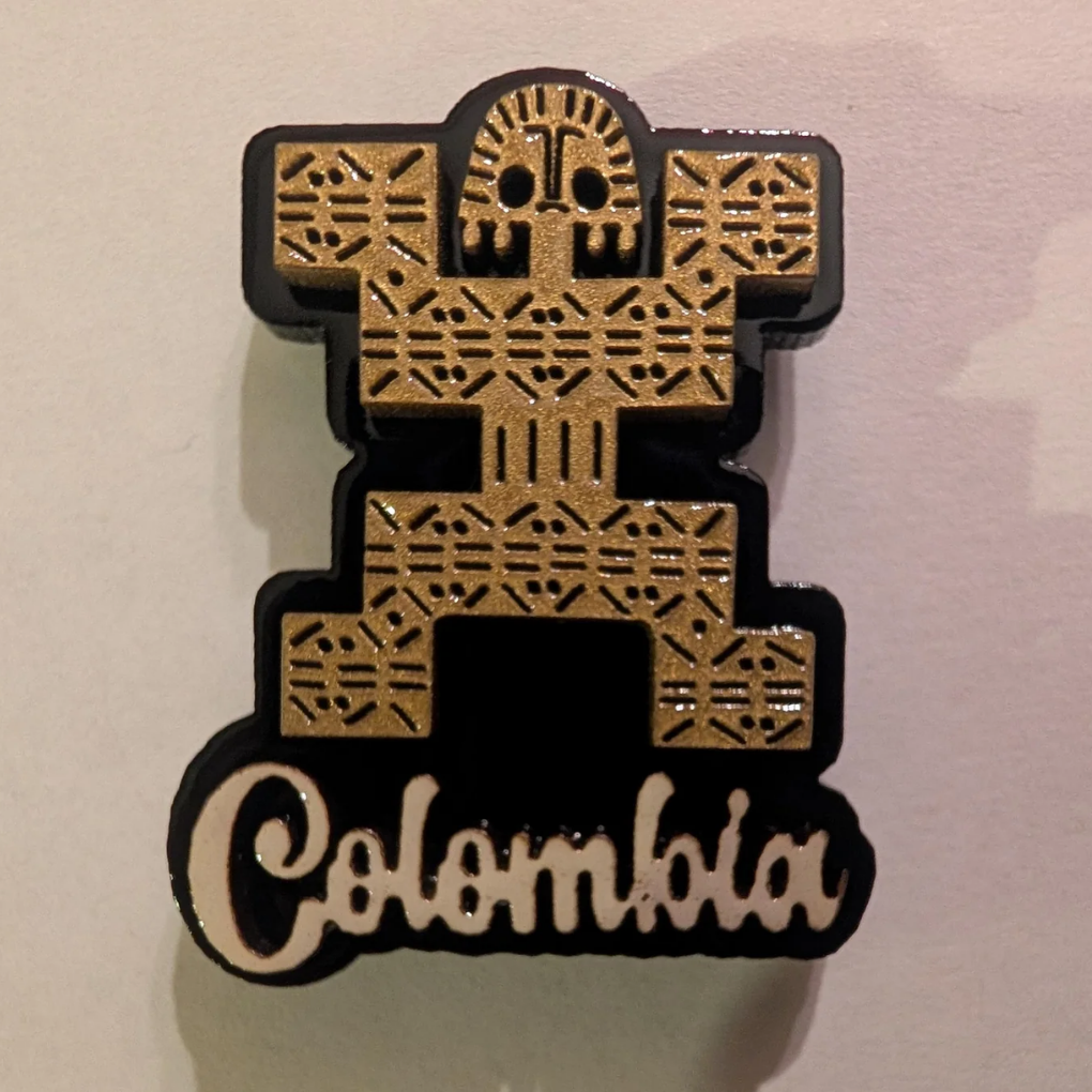 Handmade Colombian Fridge Magnet – Colorful Coffee Culture &amp; Mini Figures – Artisan Souvenir from Colombia