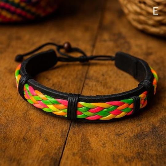 Handmade Braided Leather Bracelet | Colombian Artisan Style, Adjustable Fit