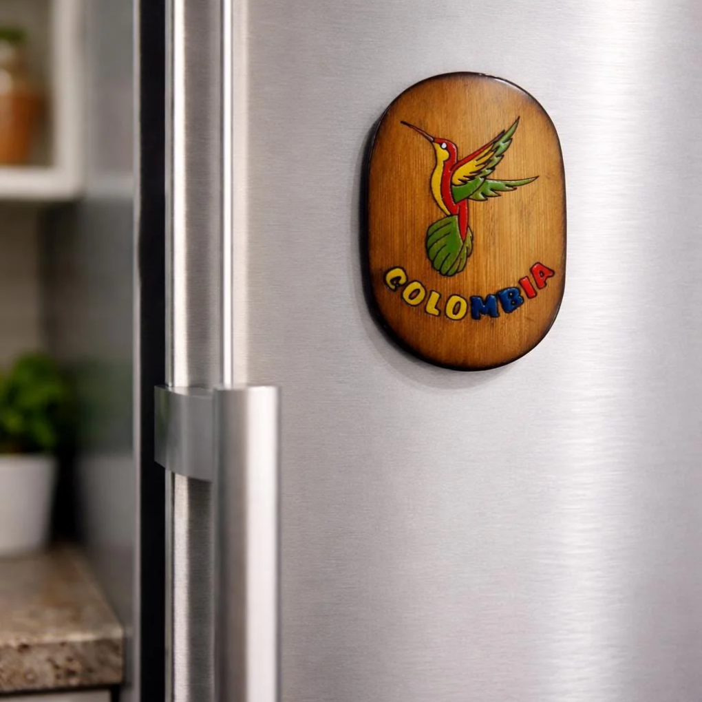 Coconut Shell Colombia Magnet – Handmade Natural Fridge Magnet