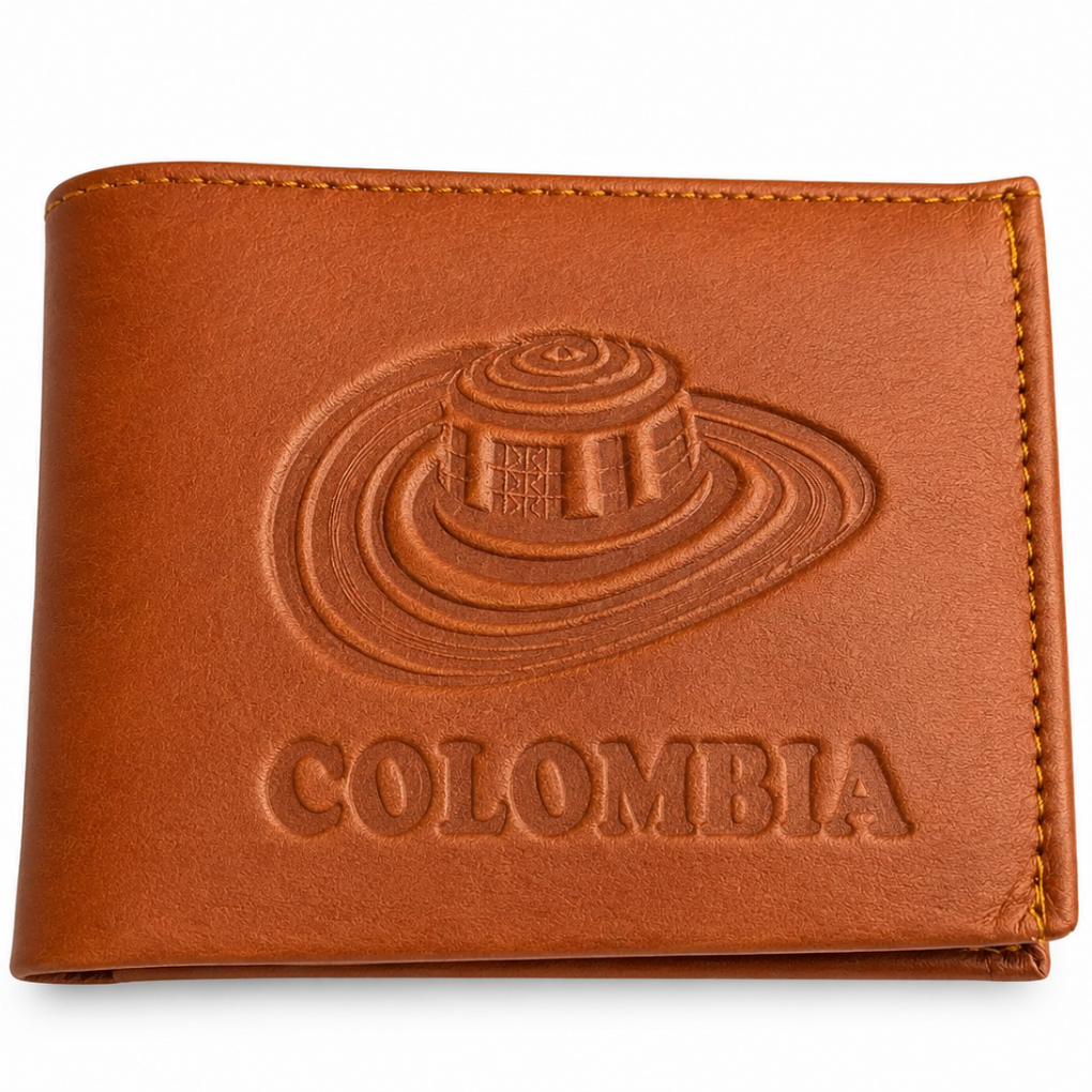Leather Wallet for Men Handmade | Colombian Bifold with Vueltiao Hat | Unique Artisan Gift