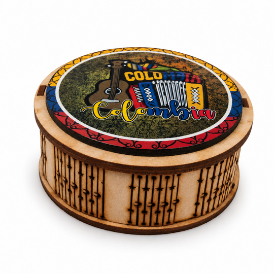 Colombian Coasters Set | Cultural Drink Coasters with Holder – Coffee Table Decor Gift