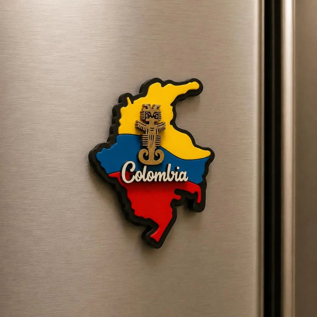 Handmade Colombia Map Fridge Magnet – Colombian Cultural Icon Collection