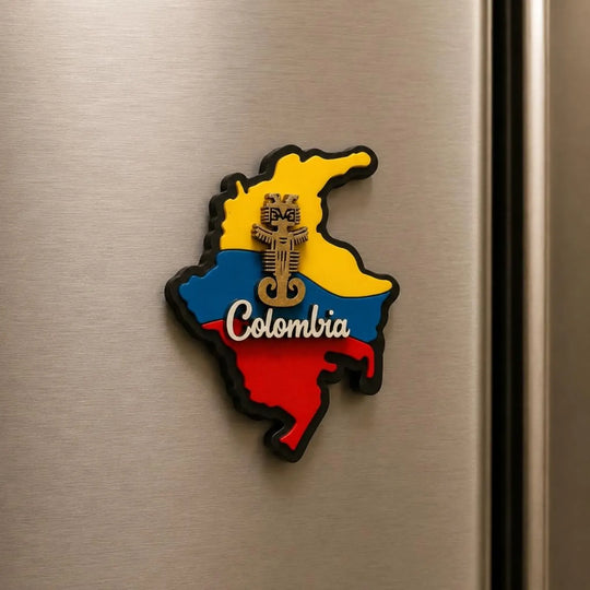 Handmade Colombia Map Fridge Magnet – Colombian Cultural Icon Collection